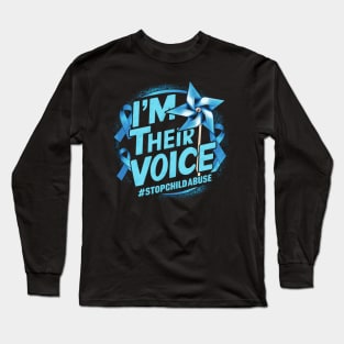 I'm Their Voice Child Abuse Prevention month awareness Long Sleeve T-Shirt